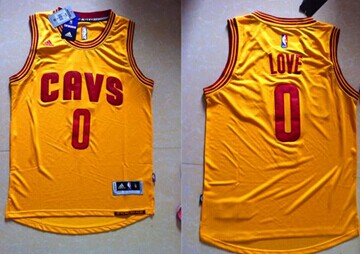 Revolution 30 Cavaliers #0 Kevin Love Yellow Stitched NBA Jersey