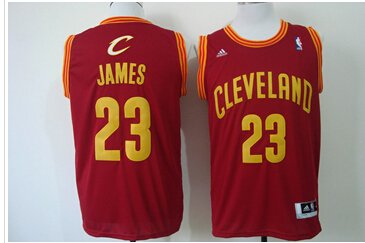Revolution 30 Cavaliers #23 LeBron James Red Road Stitched NBA Jersey