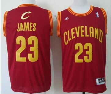 Revolution 30 Cavaliers #23 LeBron James Red Road Stitched NBA Jersey