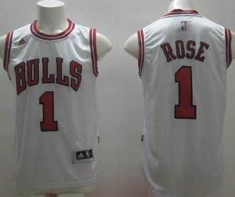 Revolution 30 Chicago Bulls #1 Derrick Rose White Stitched NBA Jersey