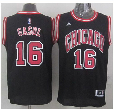 Revolution 30 Chicago Bulls #16 Pau Gasol Black Stitched NBA Jersey
