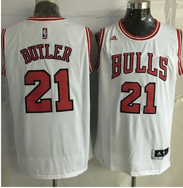 Revolution 30 Chicago Bulls #21 Jimmy Butler White Stitched NBA Jersey