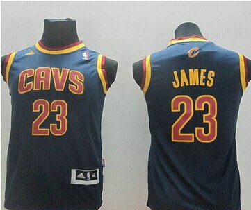 Revolution 30 Cleveland Cavaliers #23 LeBron James Dark Blue Stitched Youth NBA Jersey
