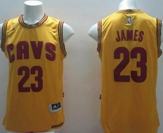 Revolution 30 Cleveland Cavaliers #23 LeBron James Yellow Alternate Stitched NBA Jersey