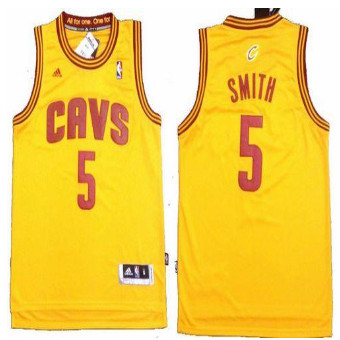 Revolution 30 Cleveland Cavaliers #5 J.R. Smith Yellow Stitched NBA Jersey