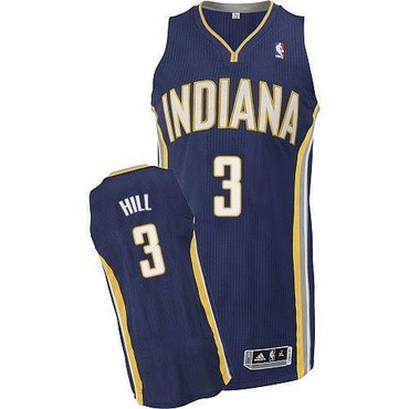 Revolution 30 Indiana Pacers #3 George Hill Navy Blue Road Stitched NBA Jersey