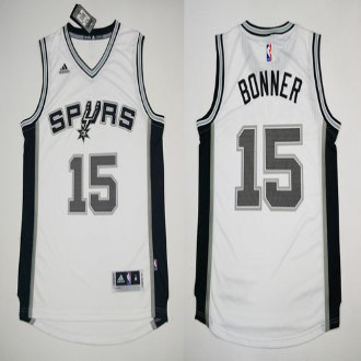 Revolution 30 San Antonio Spurs #15 Matt Bonner White Stitched NBA Jersey