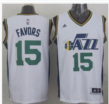 Revolution 30 Utah Jazz #15 Derrick Favors White Stitched NBA Jersey