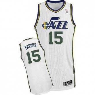 Revolution 30 Utah Jazz #15 Derrick Favors White Stitched NBA Jersey