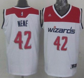 Revolution 30 Washington Wizards #42 Nene White Stitched NBA Jersey