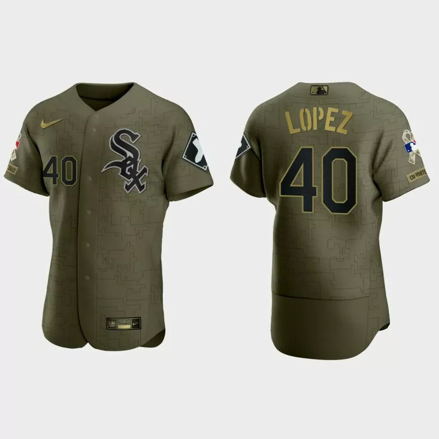 Reynaldo Lopez Chicago White Sox 2021 Salute to Service Digital Camo Jersey – Green
