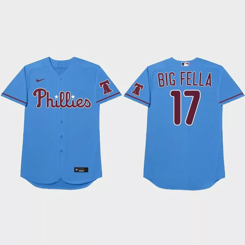 Rhys Hoskins 2021 Players’ Weekend Big Fella Nickname Jersey – Blue