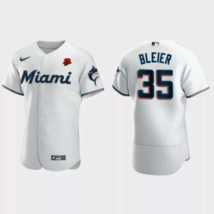 Richard Bleier Miami Marlins 2021 Memorial Day Authentic Jersey – White