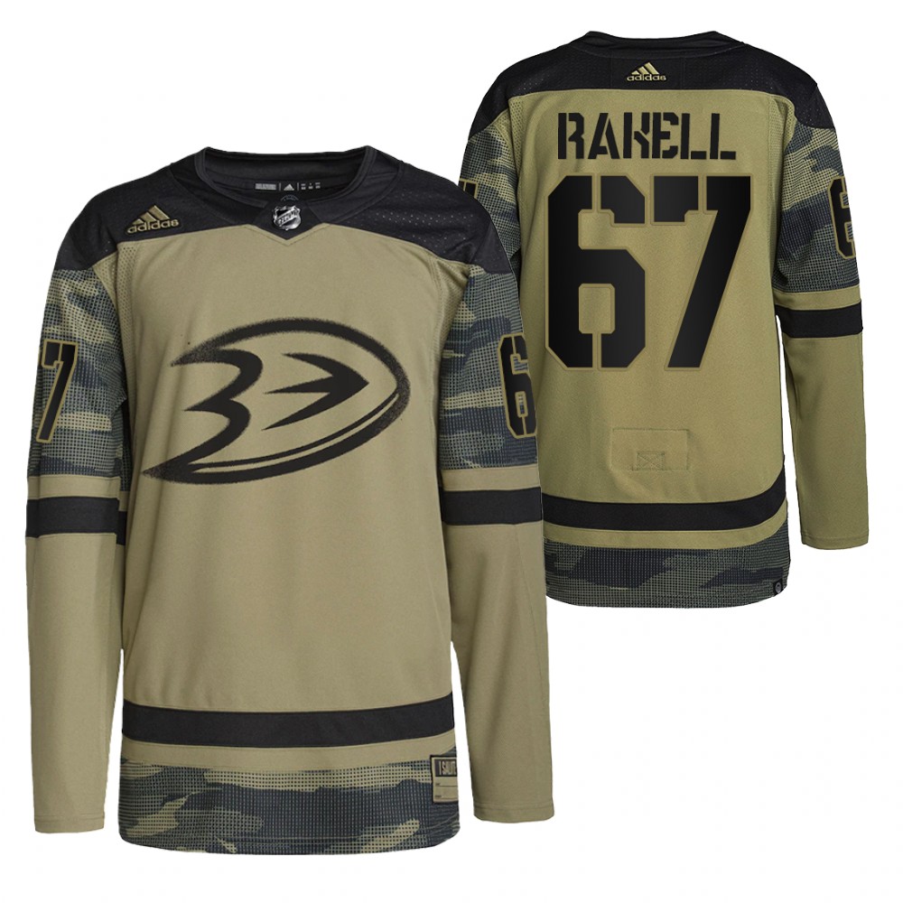 Rickard Rakell Ducks Military Appreciation Jersey Camo Authentic Practice
