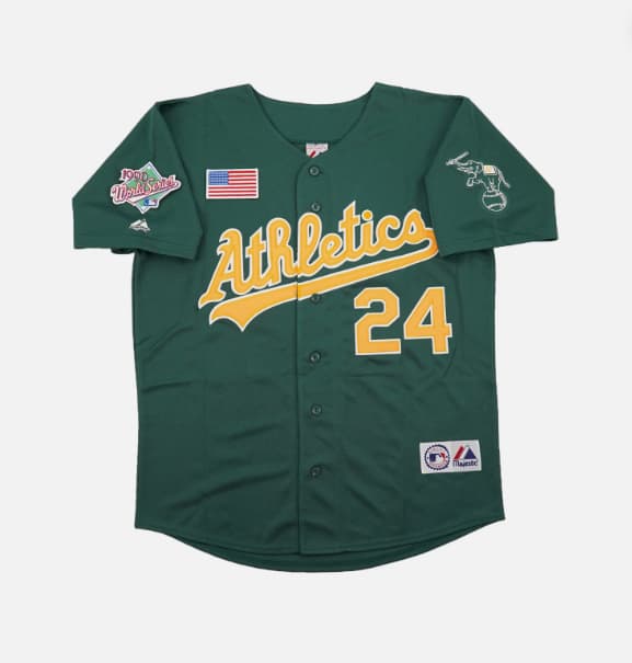 Rickey Henderson Oakland Athletics 1990 World Series Alt Green Men's Jersey