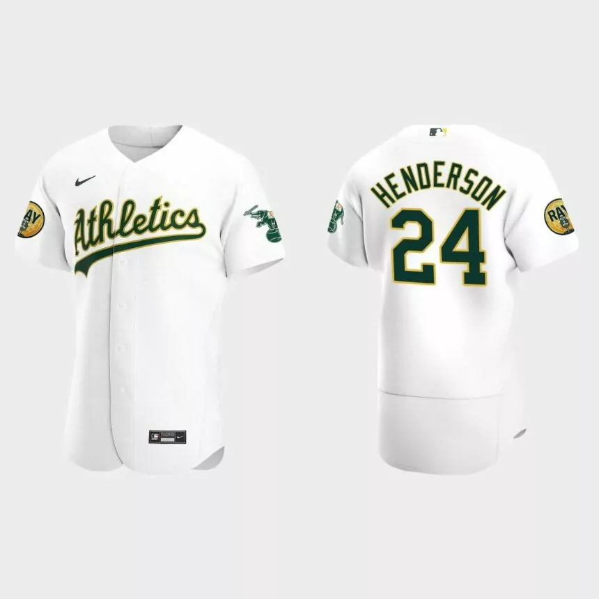 Rickey Henderson Oakland Athletics 2022 Ray Fosse Patch Authentic Jersey – White