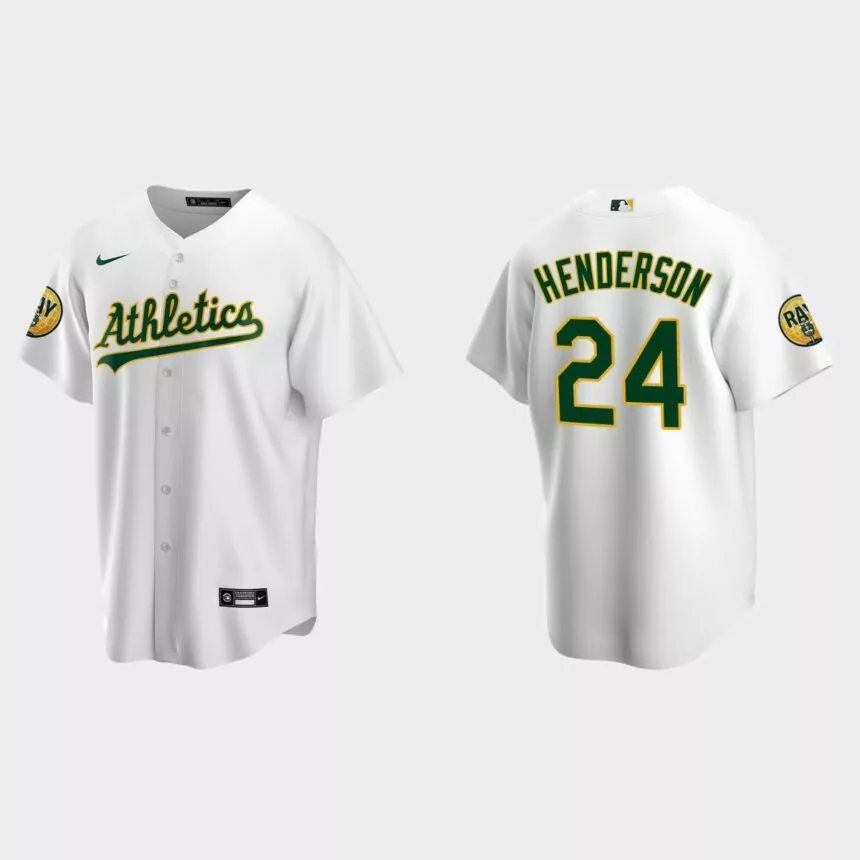 Rickey Henderson Oakland Athletics 2022 Ray Fosse Patch Replica Jersey – White