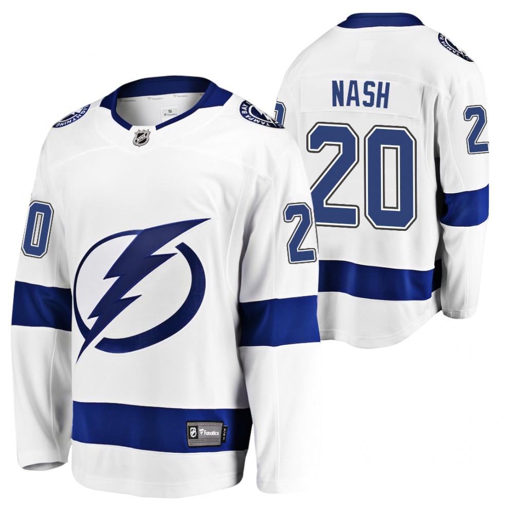 Riley Nash Jersey Tampa Bay Lightning Away White 2021-22