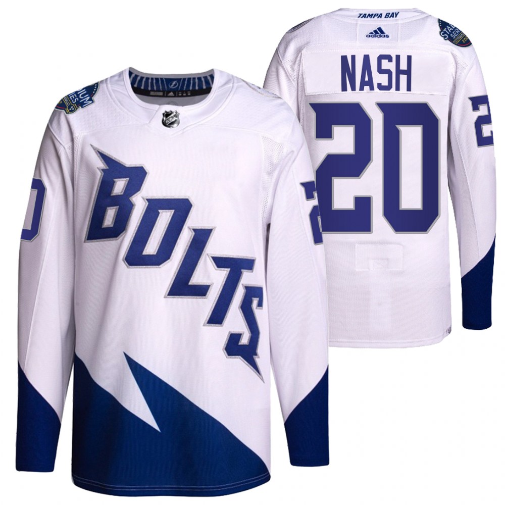 Riley Nash Tampa Bay Lightning White 2022 Stadium Series Primegreen Authentic Jersey