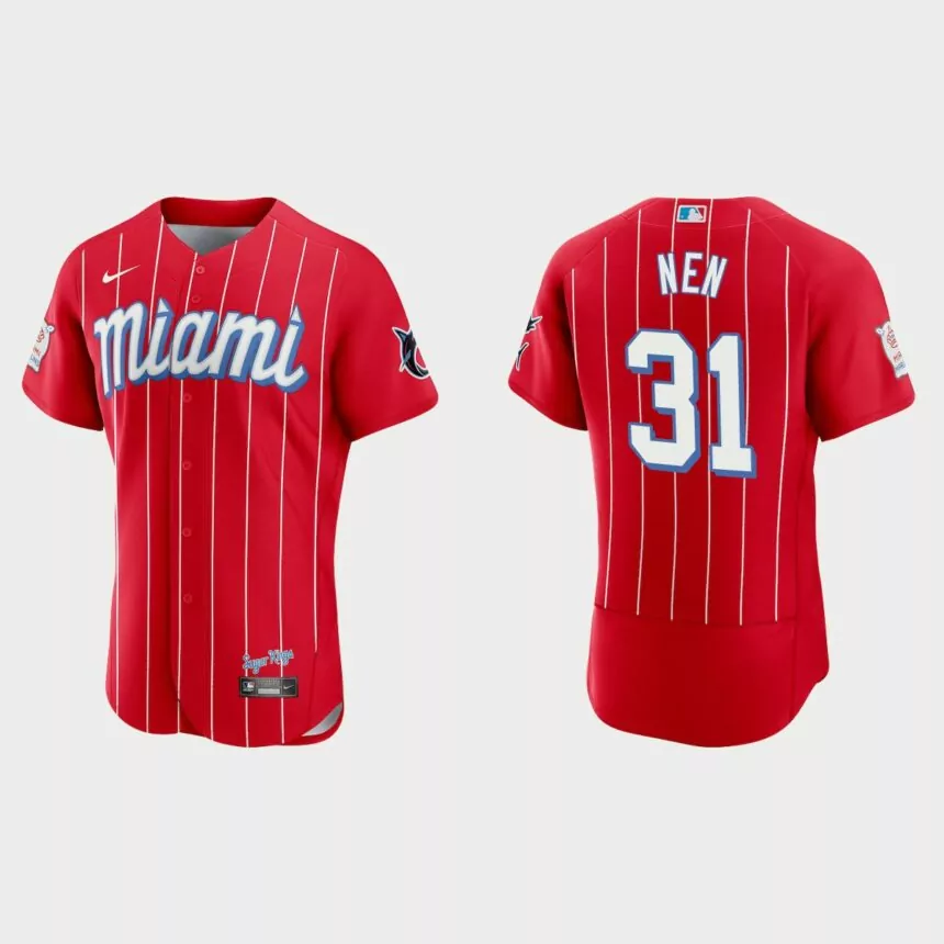 Robb Nen Miami Marlins 2021 City Connect Authentic Jersey – Red