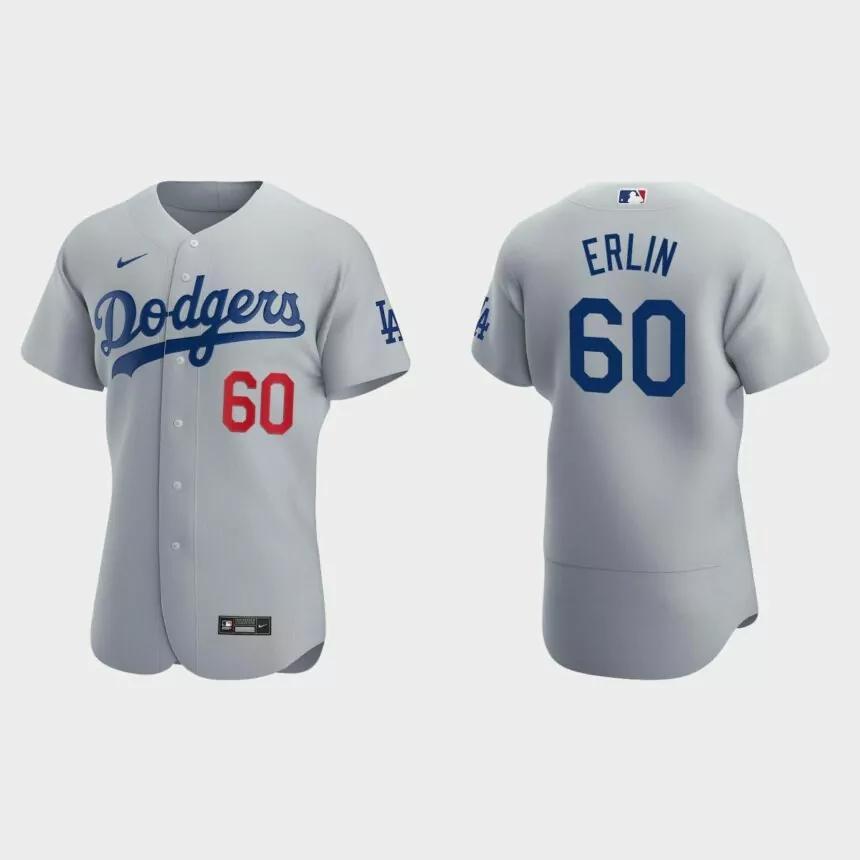Robbie Erlin Los Angeles Dodgers Authentic Alternate Jersey – Gray