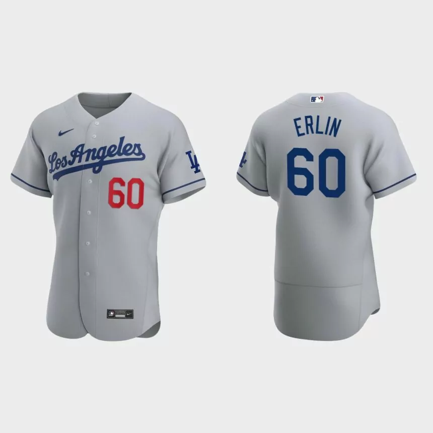 Robbie Erlin Los Angeles Dodgers Authentic Road Jersey – Gray