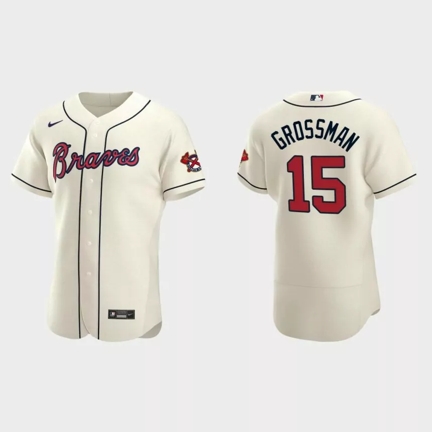 Robbie Grossman Atlanta Braves Authentic Alternate Jersey – Cream