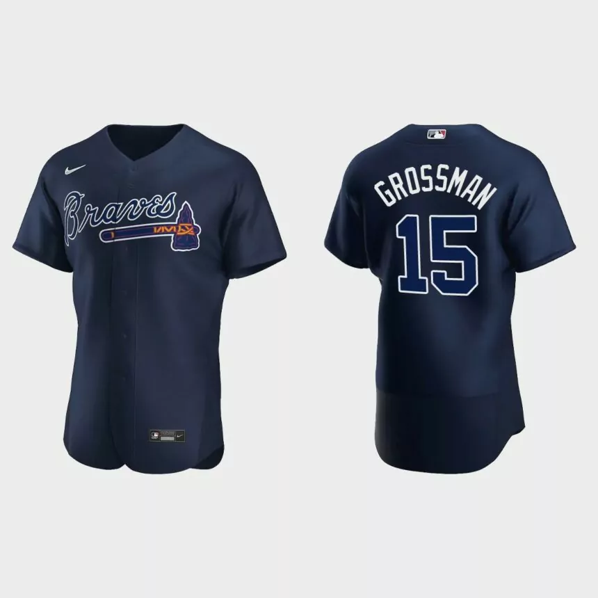 Robbie Grossman Atlanta Braves Authentic Jersey – Navy