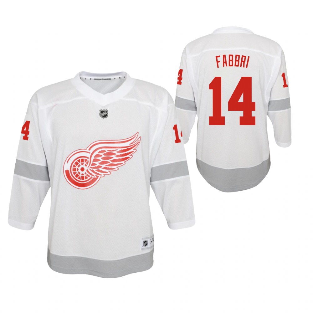 Robby Fabbri Detroit Red Wings 2021 Reverse Retro White Youth Jersey Special Edition