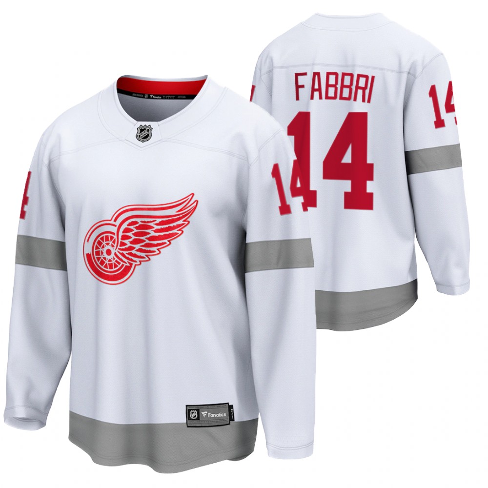Robby Fabbri Red Wings 2021 Special Edition White Jersey Reverse Retro