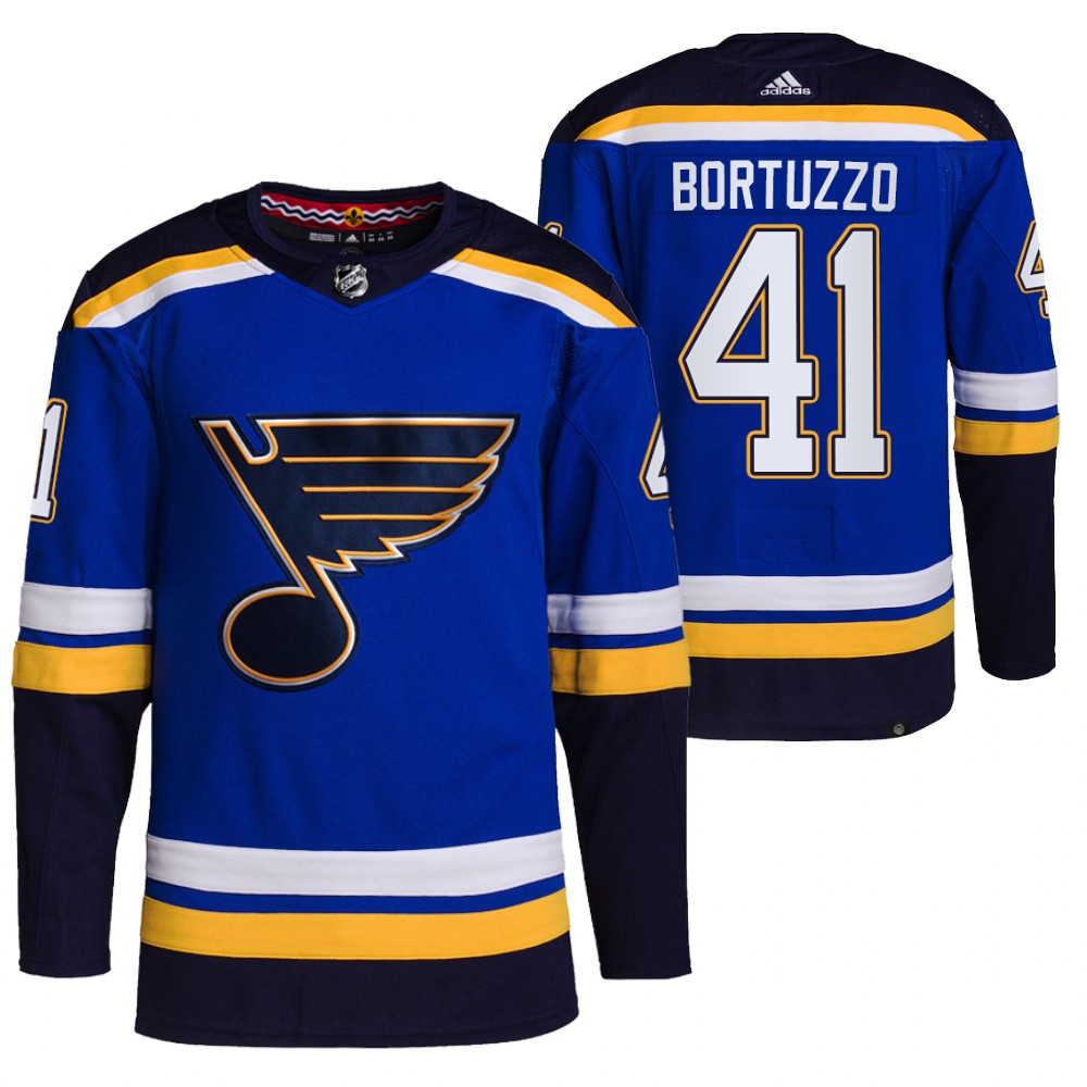 Robert Bortuzzo 2021-22 St. Louis Blues Blue Home Primegreen Authentic Pro Jersey