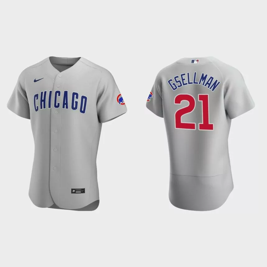 Robert Gsellman Chicago Cubs Authentic Road Jersey – Gray