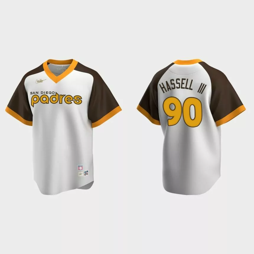 Robert Hassell III #90 San Diego Padres Cooperstown Collection Home Jersey – White