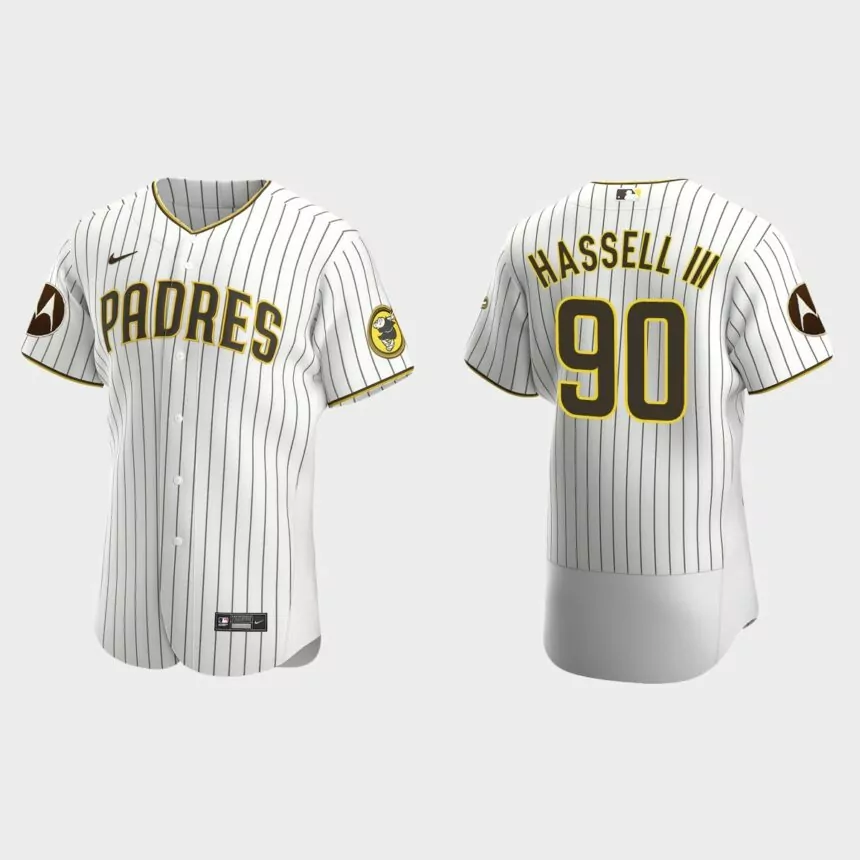 Robert Hassell III San Diego Padres 2023 Motorola Patch Authentic Jersey – White