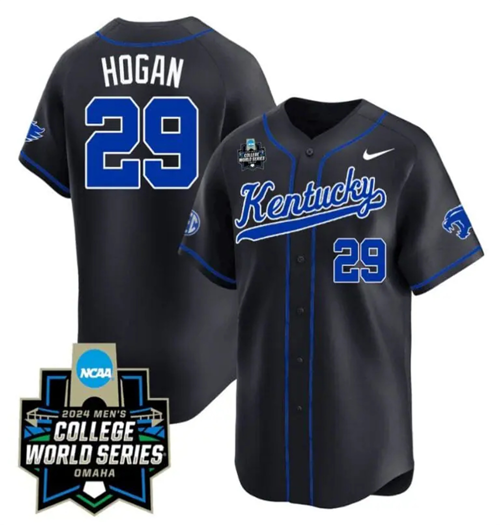 Robert Hogan Jersey #29 Kentucky Wildcats 2024 College World Series Vapor Premier Limited NCAA Baseball Stitched Black