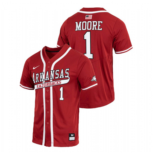 Robert Moore Arkansas Razorbacks Cardinal College Baseball Throwback Jersey