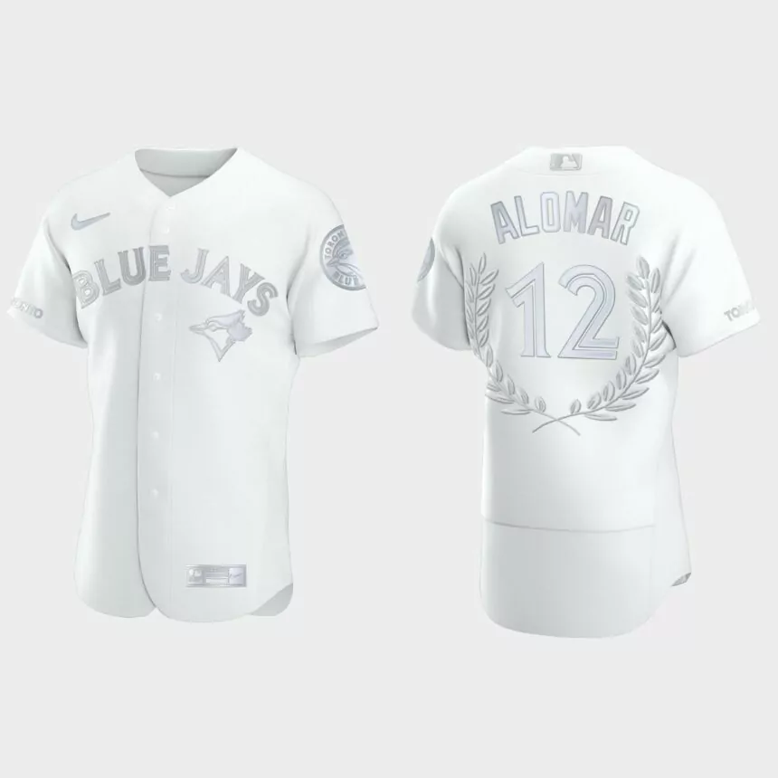 Roberto Alomar #12 Toronto Blue Jays Retirement Awards Collection Jersey – White