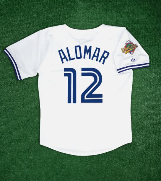 Roberto Alomar 1992 Toronto Blue Jays Men's Cooperstown World Series Home Jersey