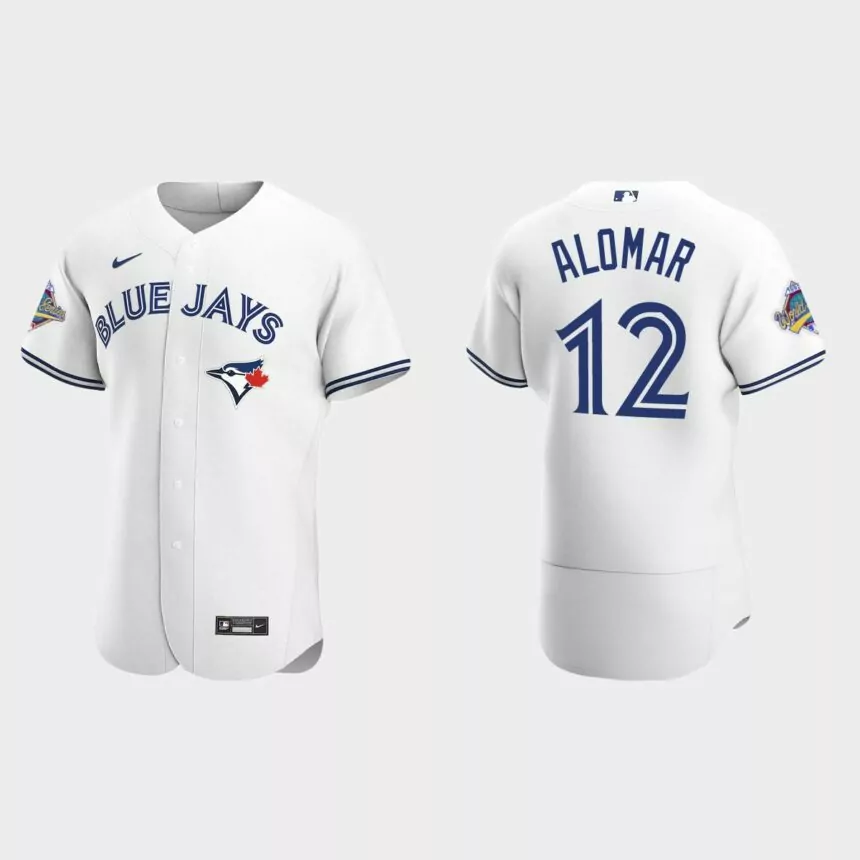 Roberto Alomar Toronto Blue Jays 1992 World Series Patch Authentic Jersey – White