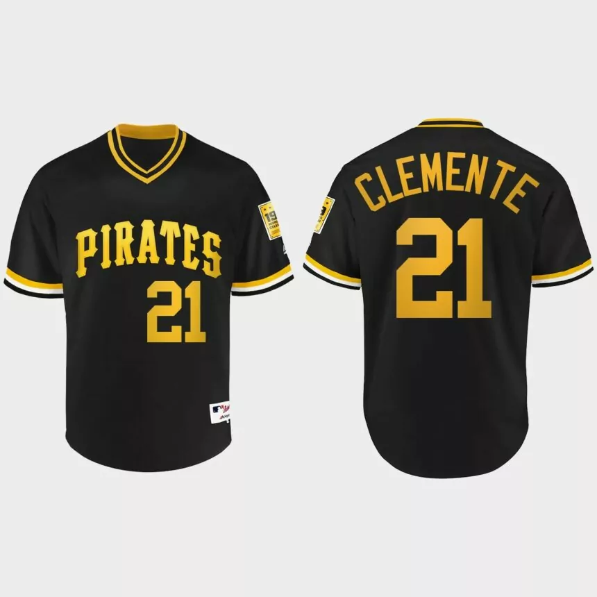 Roberto Clemente #21 Pittsburgh Pirates Turn Back the Clock 1979 Jersey – Black