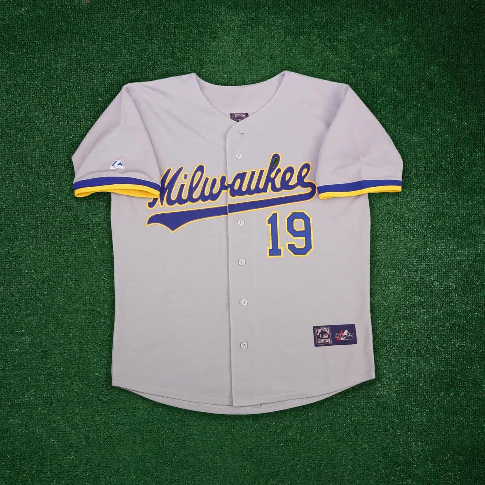 Robin Yount 1989 Milwaukee Brewers Men's Grey Road Cooperstown Jersey