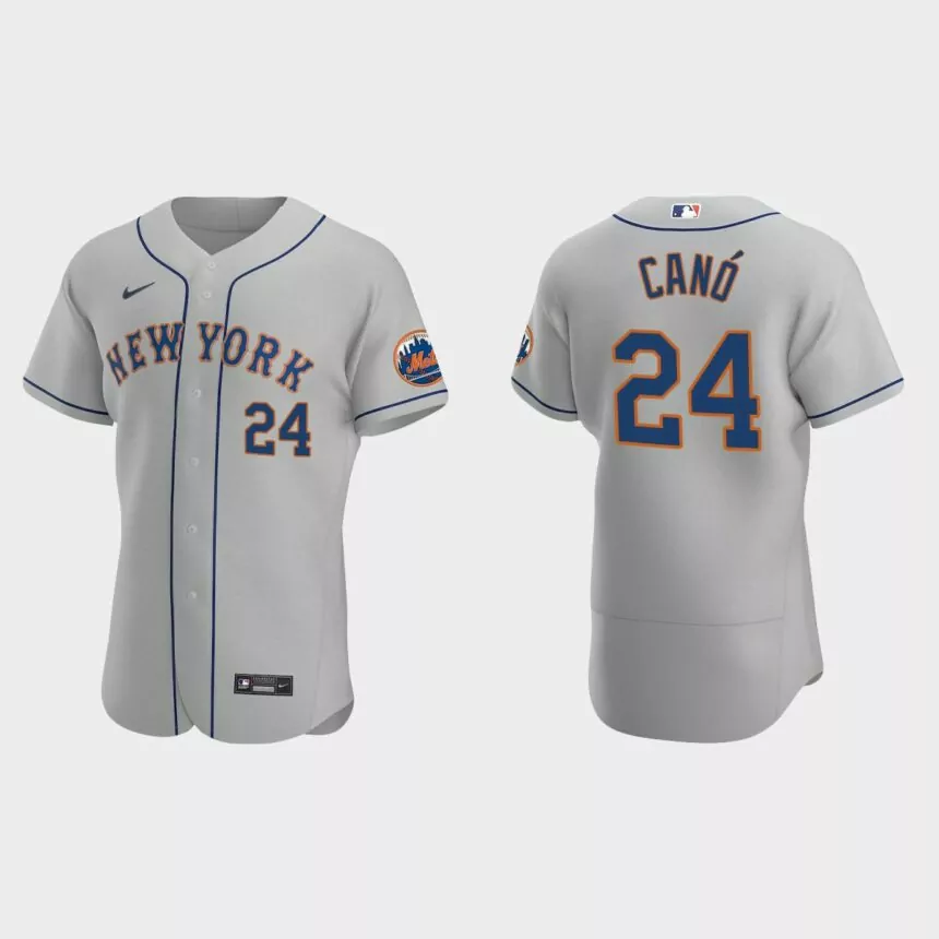 Robinson Cano #24 New York Mets Gray Authentic 2020 Road Jersey