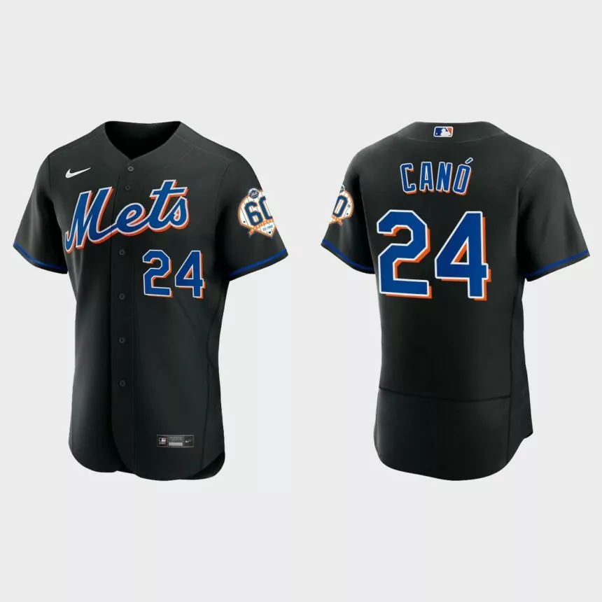 Robinson Cano New York Mets 60th Anniversary Alternate Authentic Jersey – Black