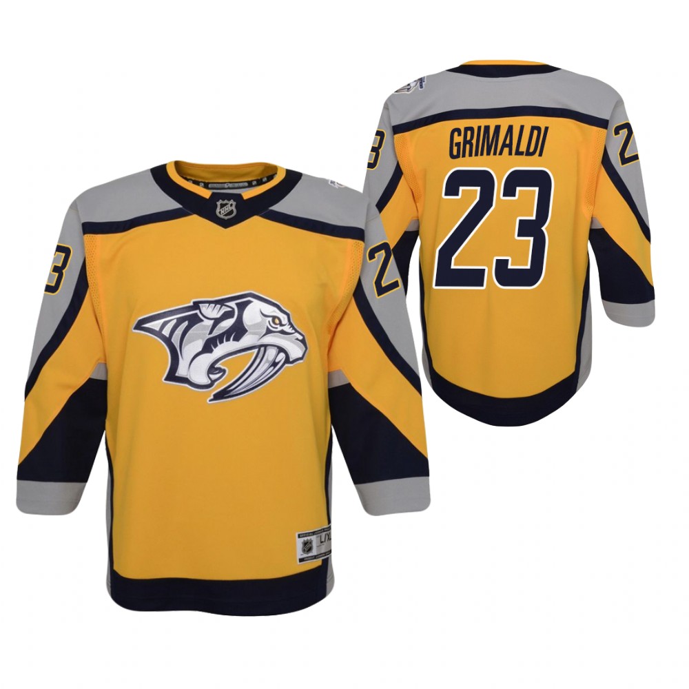 Rocco Grimaldi Nashville Predators 2021 Reverse Retro Gold Youth Jersey Special Edition