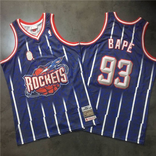 Rockets 93 Bape Navy 2002-03 Hardwood Classics Jersey