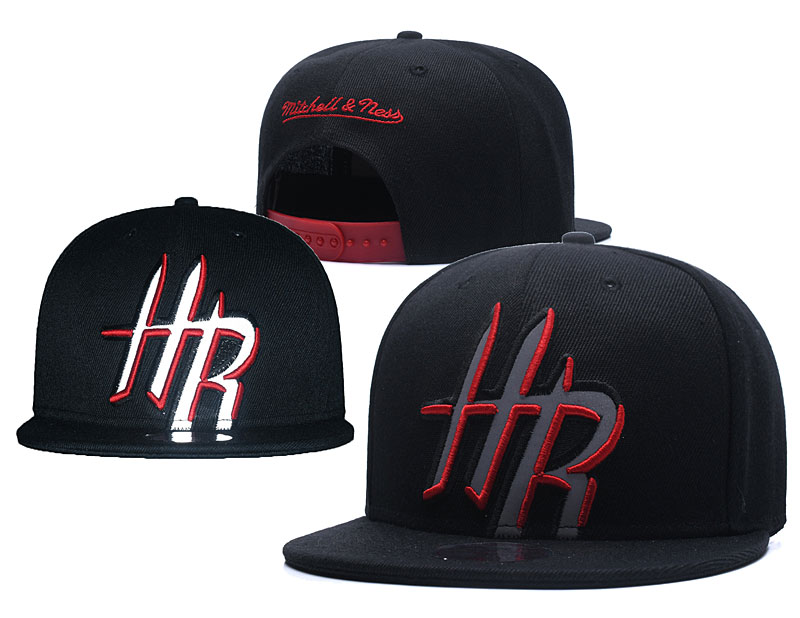 Rockets Big Logo Black Reflective Snapback Mitchell & Ness Adjustable Hat GS