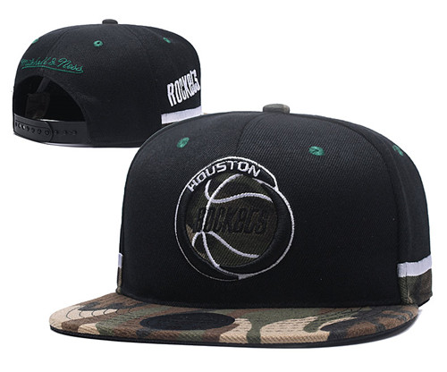 Rockets Team Logo Black Camo Mitchell & Ness Adjustable Hat YD