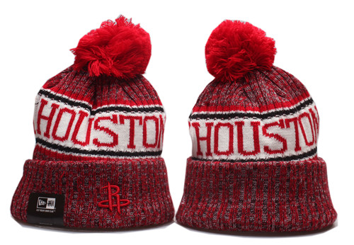 Rockets Team Logo Red Cuffed Pom Knit Hat YP