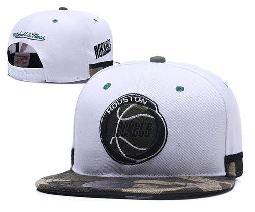 Rockets Team Logo White Camo Mitchell & Ness Adjustable Hat YD