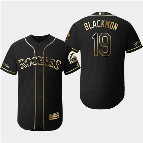 Rockies 19 Charlie Blackmon Black Gold Flexbase Jersey